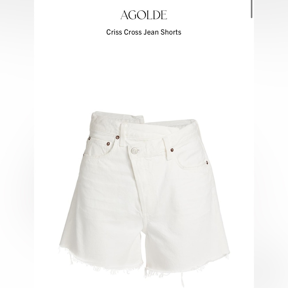 NWT Agolde criss cross jean shorts